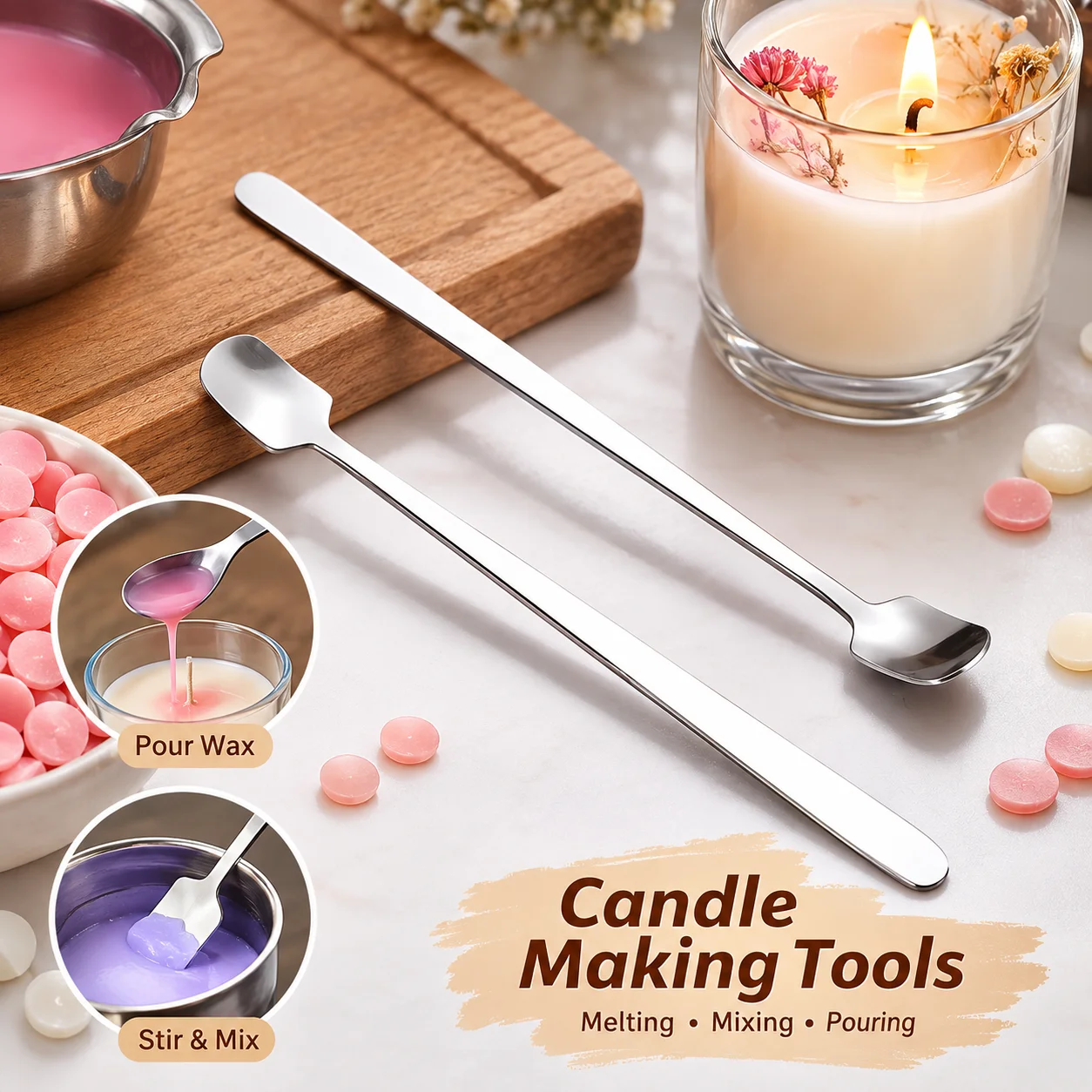 Candle Making Video - 1/2PCS Stainless Steel Candle Making Spoon
