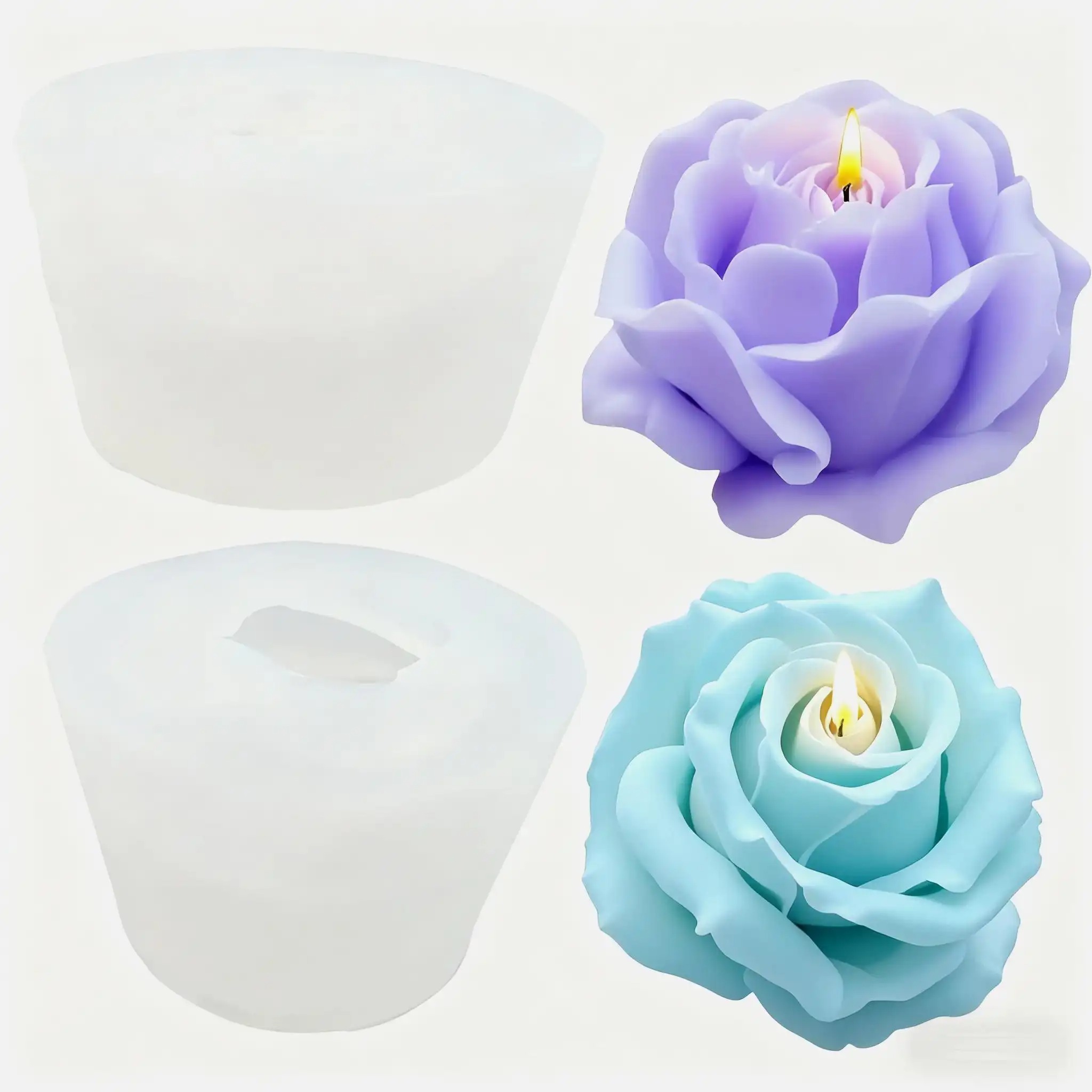 2-Piece Romantic 3D Rose Silic - Candle Making Video recension och pris