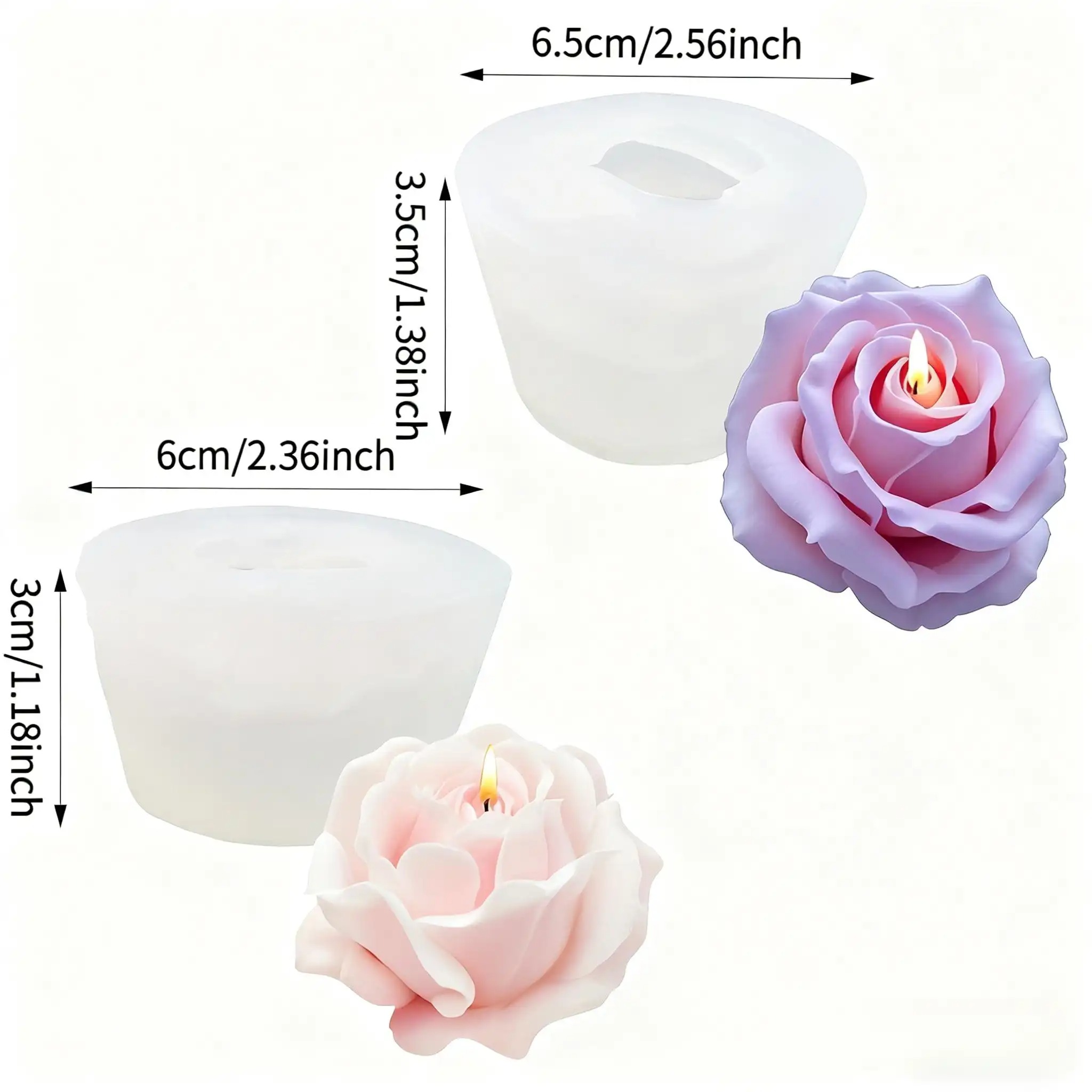 2-Piece Romantic 3D Rose Silic - Candle Making Video recension och pris