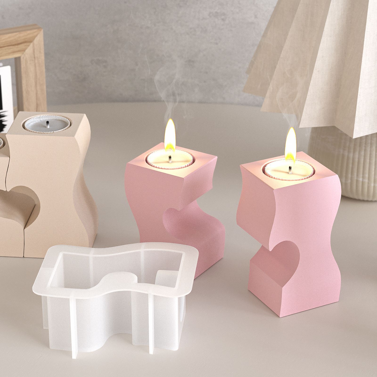 S Heart Candlestick Silicone M - Candle Making Design recension och pris