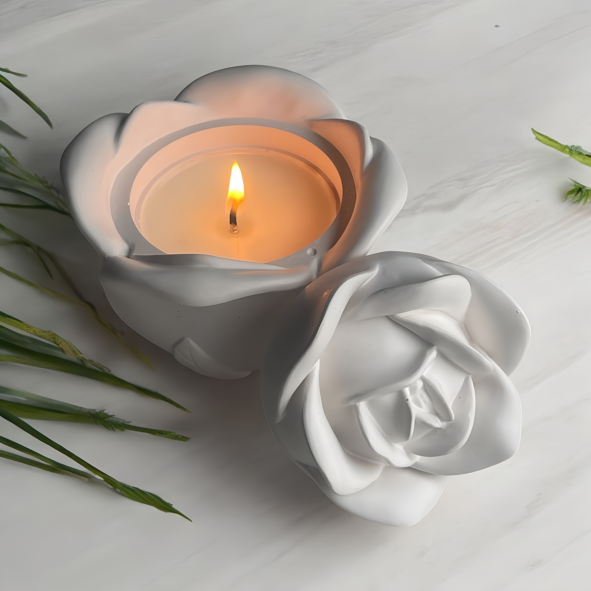 2-Piece Set Rose Shaped Silico - Candle Making Design recension och pris