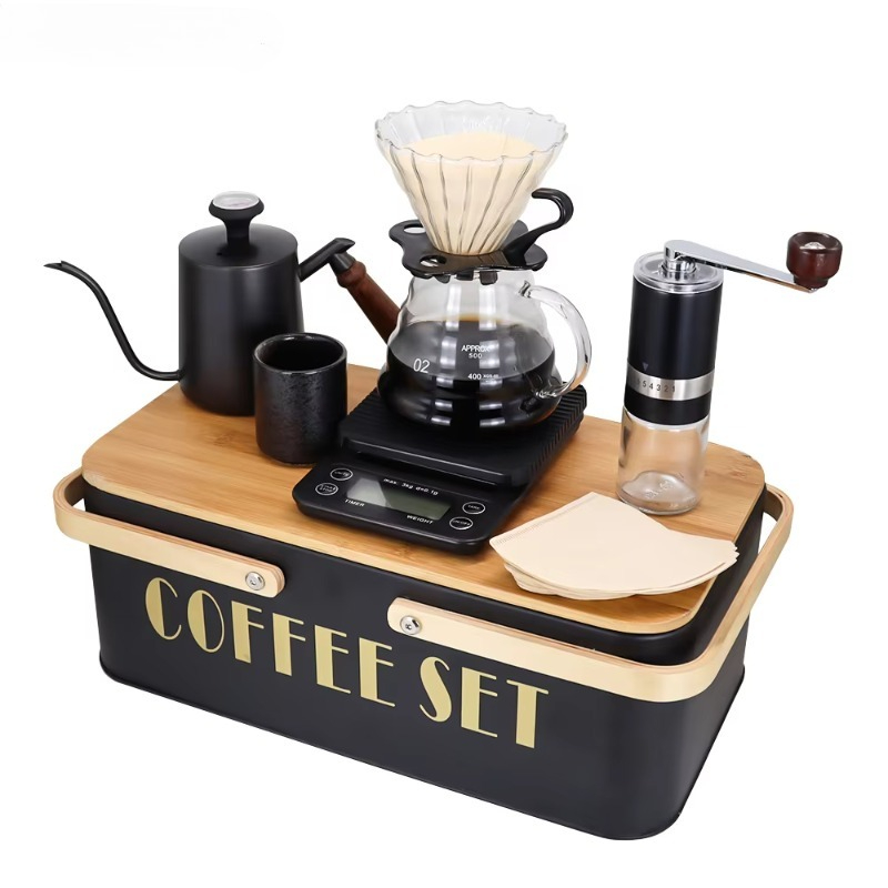 Portable coffee machine set wi - Pour Pot Aluminum recension och pris
