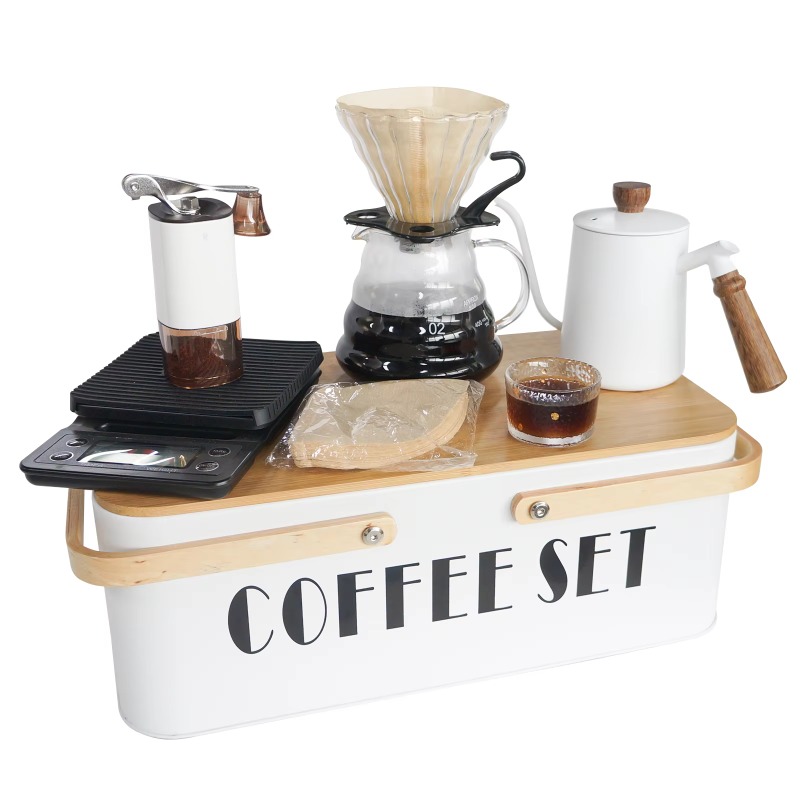 Portable coffee machine set wi - Pour Pot Aluminum recension och pris