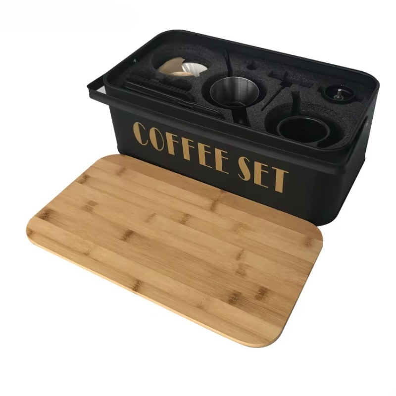 Portable coffee machine set wi - Pour Pot Aluminum recension och pris