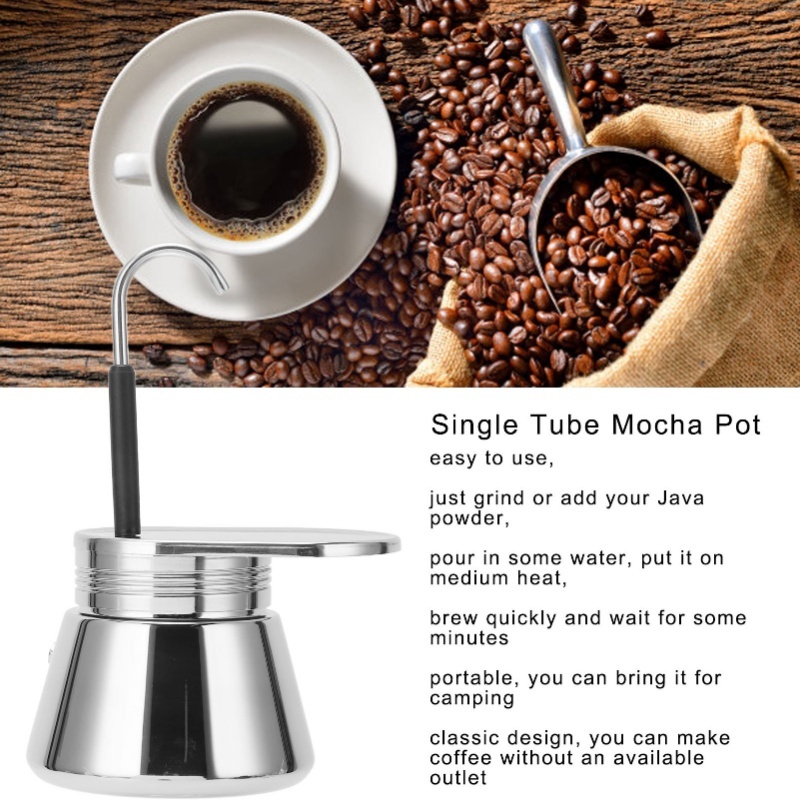 Single Spout Mocha Pot Stainle - Pour Pot Aluminum recension och pris