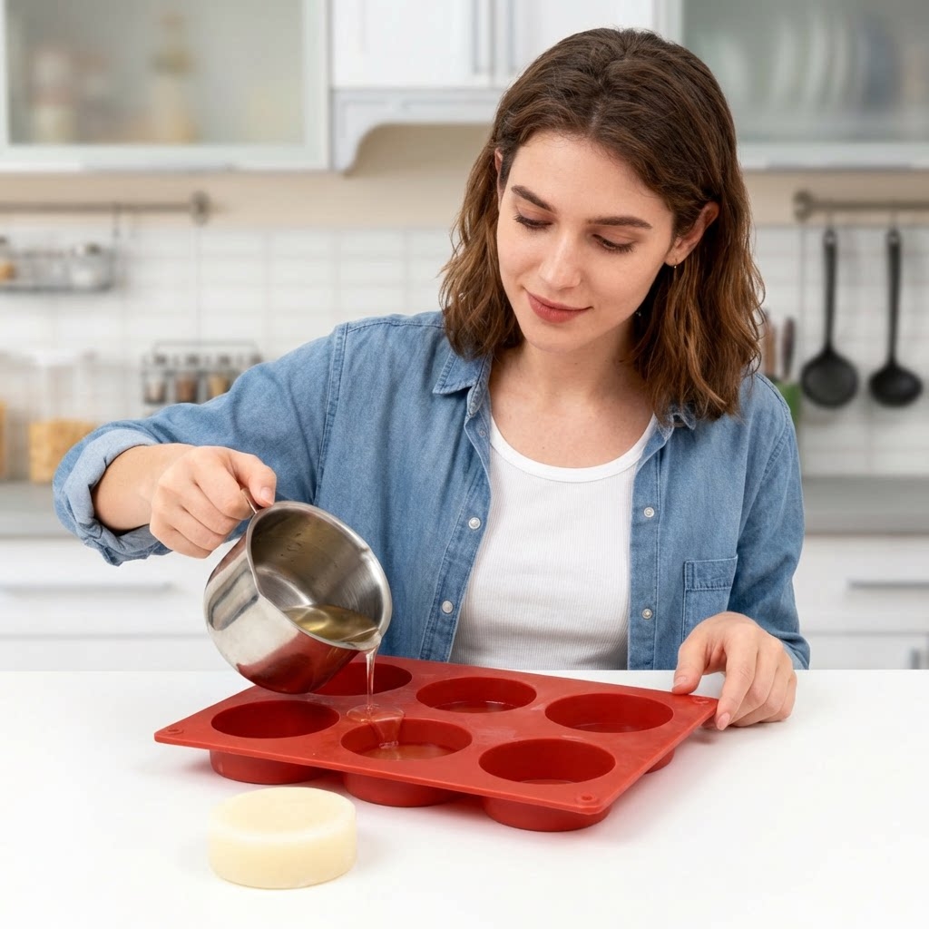 Round Silicone Soap Mold DIY H - Candle Making Easy recension och pris